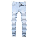 Stretch Slim Fit Retro Jeans Slim Fit Men's Casual Amazon Denim Pants