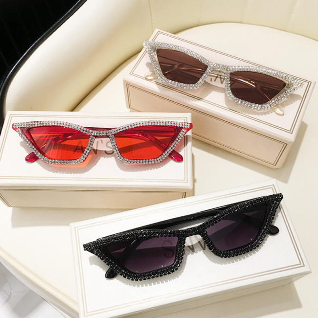 Triangle Cat Eye Diamond Sunglasses