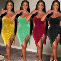 One shoulder irregular dress