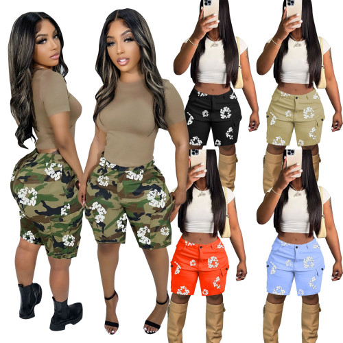 Leisure camouflage trend printed sports shorts