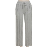 High waisted loose fitting casual sports pants