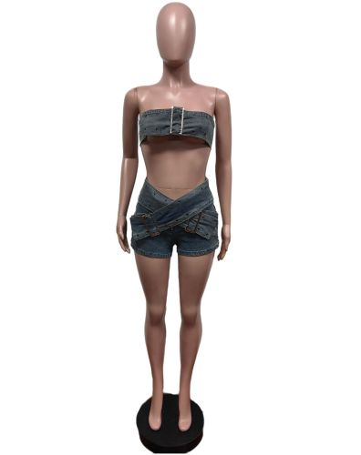 Elastic strapless belt set
