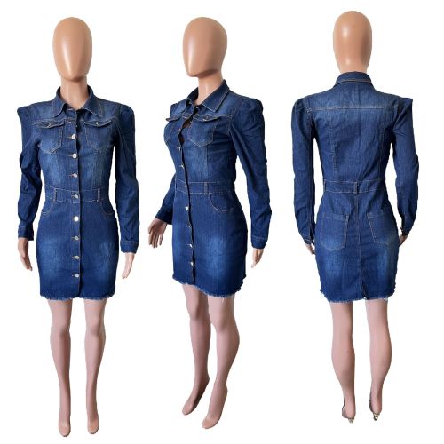 Women's jacket long sleeved denim top jacket