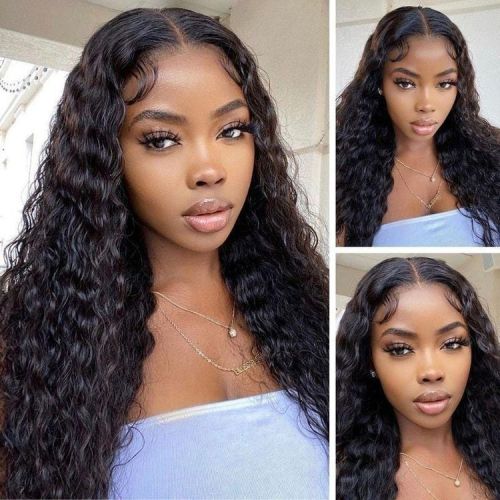 Human hair, wig, long curly hair