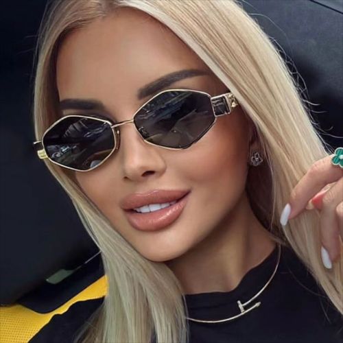 Diamond sunglasses for women's metal sunglasses
