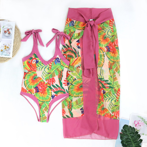 One piece swimsuit, women's V-neck, belly covering, slimming skirt, hot spring beach skirt