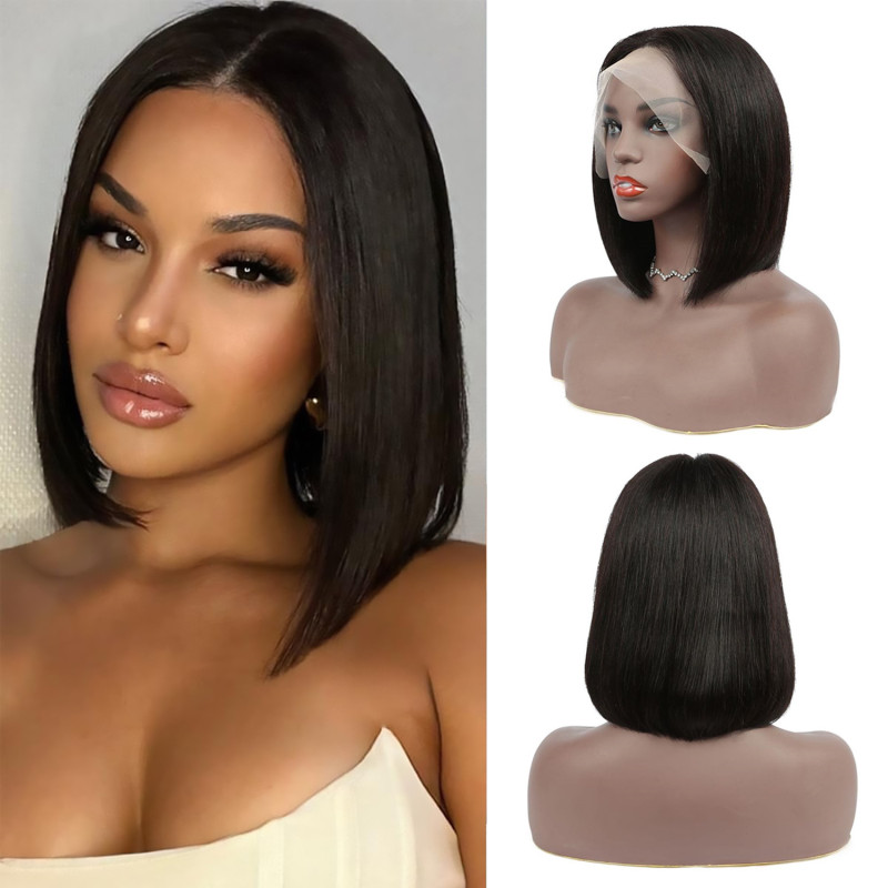Mid wave wave T-shaped lace wig