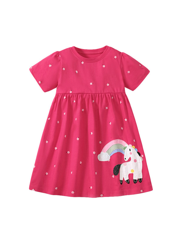 Girls' short sleeved dress