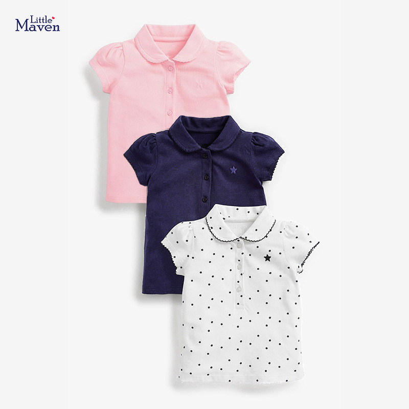 Children's top lapel pure cotton T-shirt