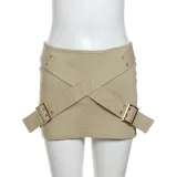 Low waisted slimming and sexy buttocks wrapped slim fitting skirt