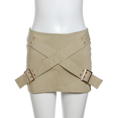 Low waisted slimming and sexy buttocks wrapped slim fitting skirt