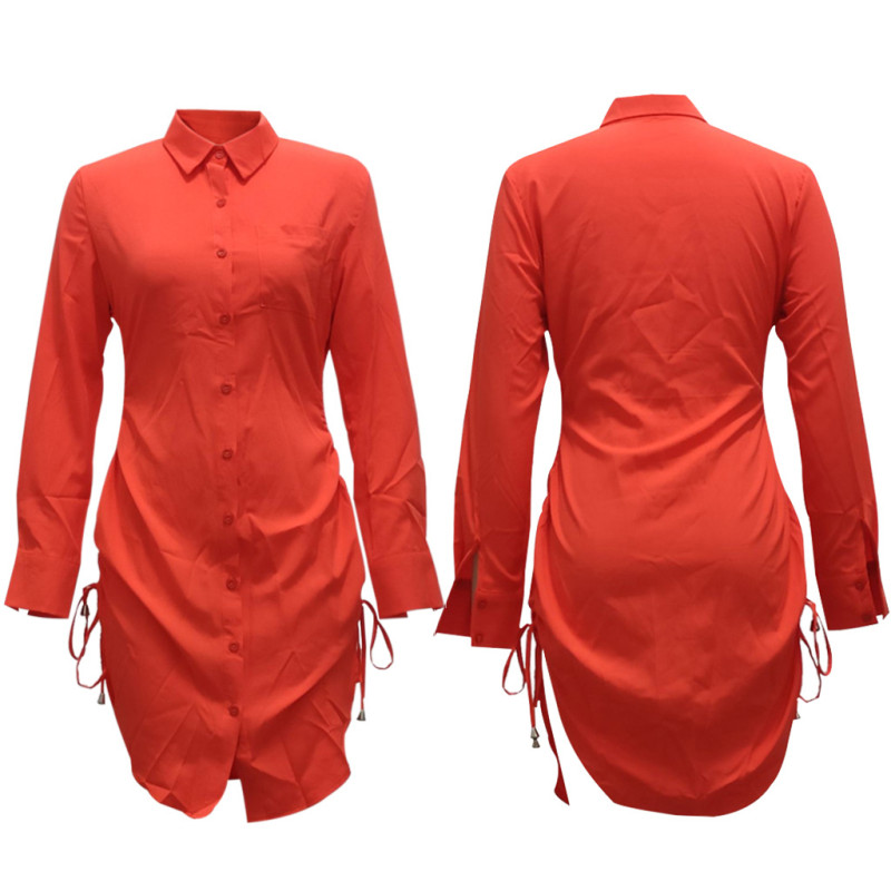 Fashion shirt solid color women's dress