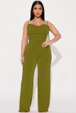 Low cut pleated strap sexy jumpsuit
