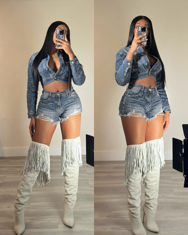 Denim hot diamond set