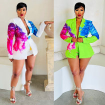 Sexy suit printed shorts set