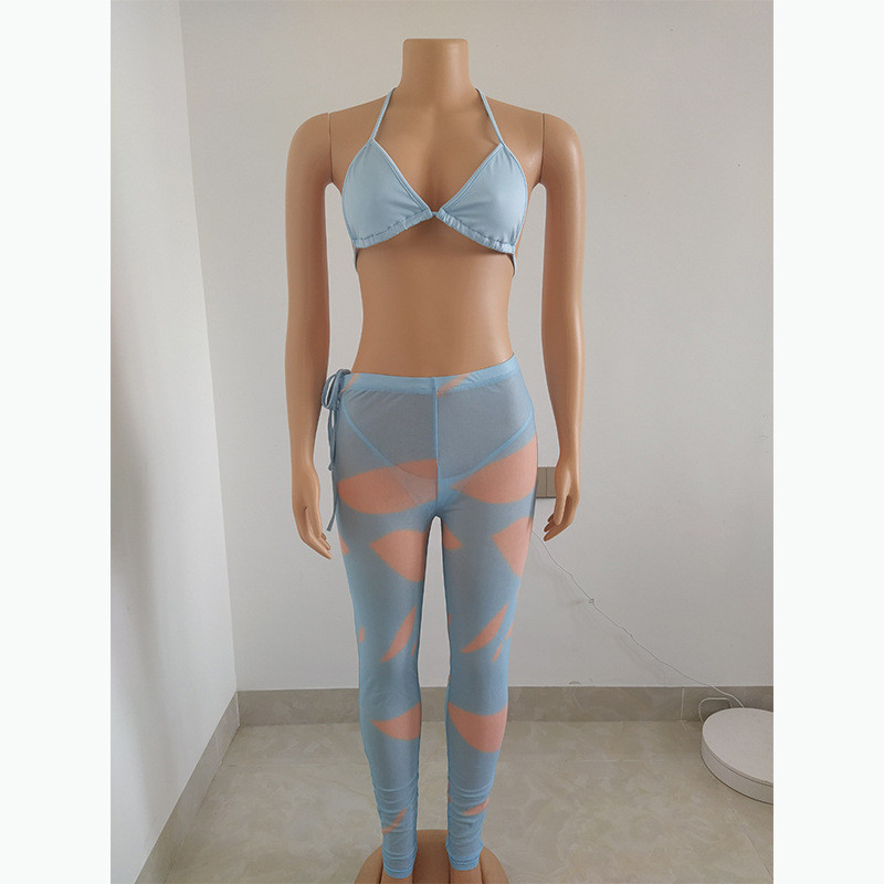 Swimwear Perspective Mesh Pants Set