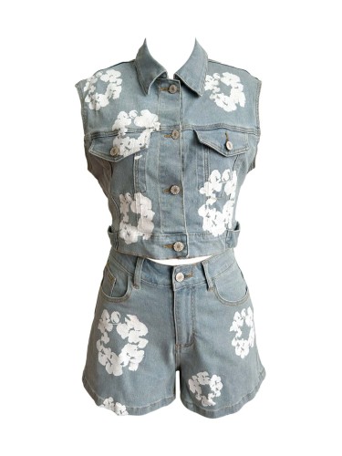 Sleeveless shorts elastic set