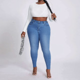 High stretch denim leggings