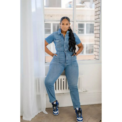 Cowboy women's slim fit jumpsuit plus size