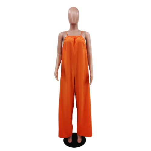 Solid color camisole women's jumpsuit