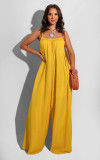 Solid color camisole women's jumpsuit