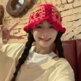 Cherry handmade knitted woolen fisherman's hat