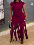 Large Solid Fringe Bottom Skirt