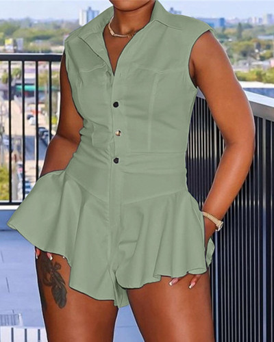 Waistband ruffled jumpsuit
