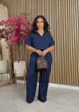 Women's suit shirt short sleeved two-piece set