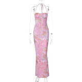 Wrap chest and hang neck slender dress