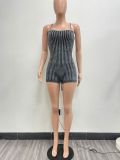 Open back lace up knitted jumpsuit