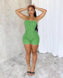 Open back lace up knitted jumpsuit