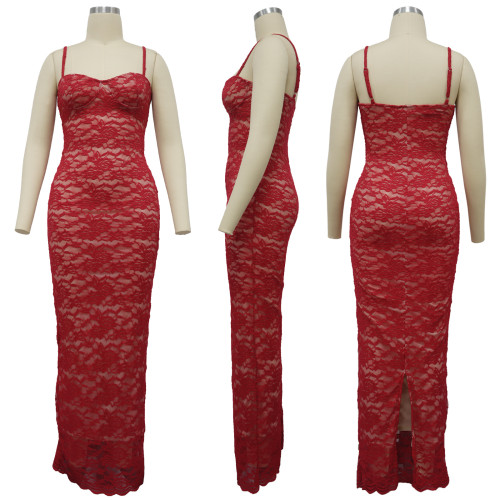 Dress lace suspender long skirt