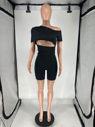 Off shoulder stretch jumpsuit