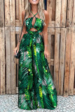 Women's digital printed beach women's jumpsuit