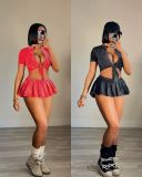 Make old skirt set (with safety pants inside)