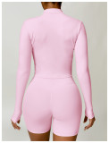 Tight fitting long sleeved yoga suit jacket top