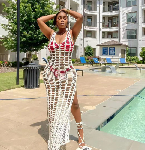Mesh vest beach skirt