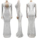 Mesh Perspective Mesh Hot Diamond Dress