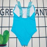 Solid color jumpsuit for women's swimwear