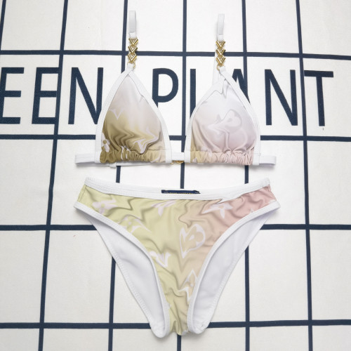 Split bikini gradient printed women's swimwear