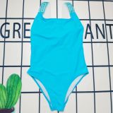 Solid color jumpsuit for women's swimwear