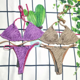 Printed bikini triangle pack swimsuit