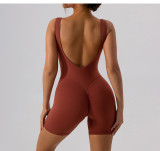 Hollow out back yoga jumpsuit