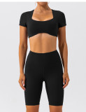 Short sleeved yoga suit set