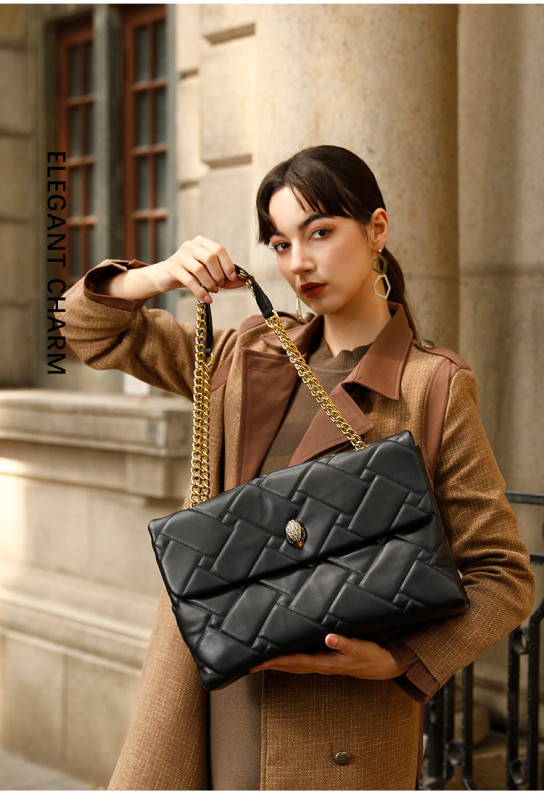 Ling grid chain crossbody bag shoulder bag