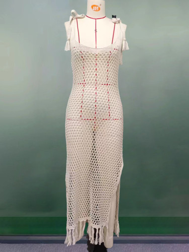 Knitted beach bikini swimsuit, hoodie, sun protection suit