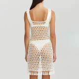 Knitted beach bikini swimsuit, hoodie, sun protection suit