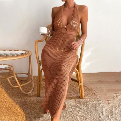 Knitted hollowed out beach bikini swimsuit, hoodie, sun protection suit