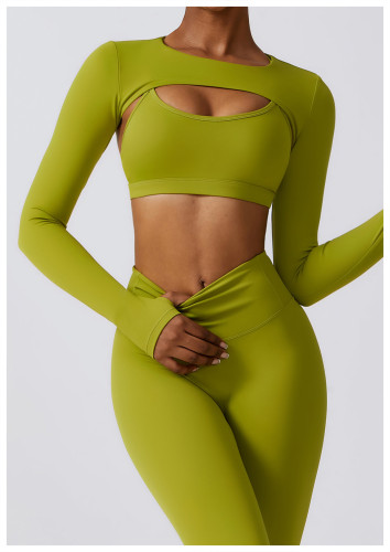 Bra+Shoulder+Pants Three piece Sports Set